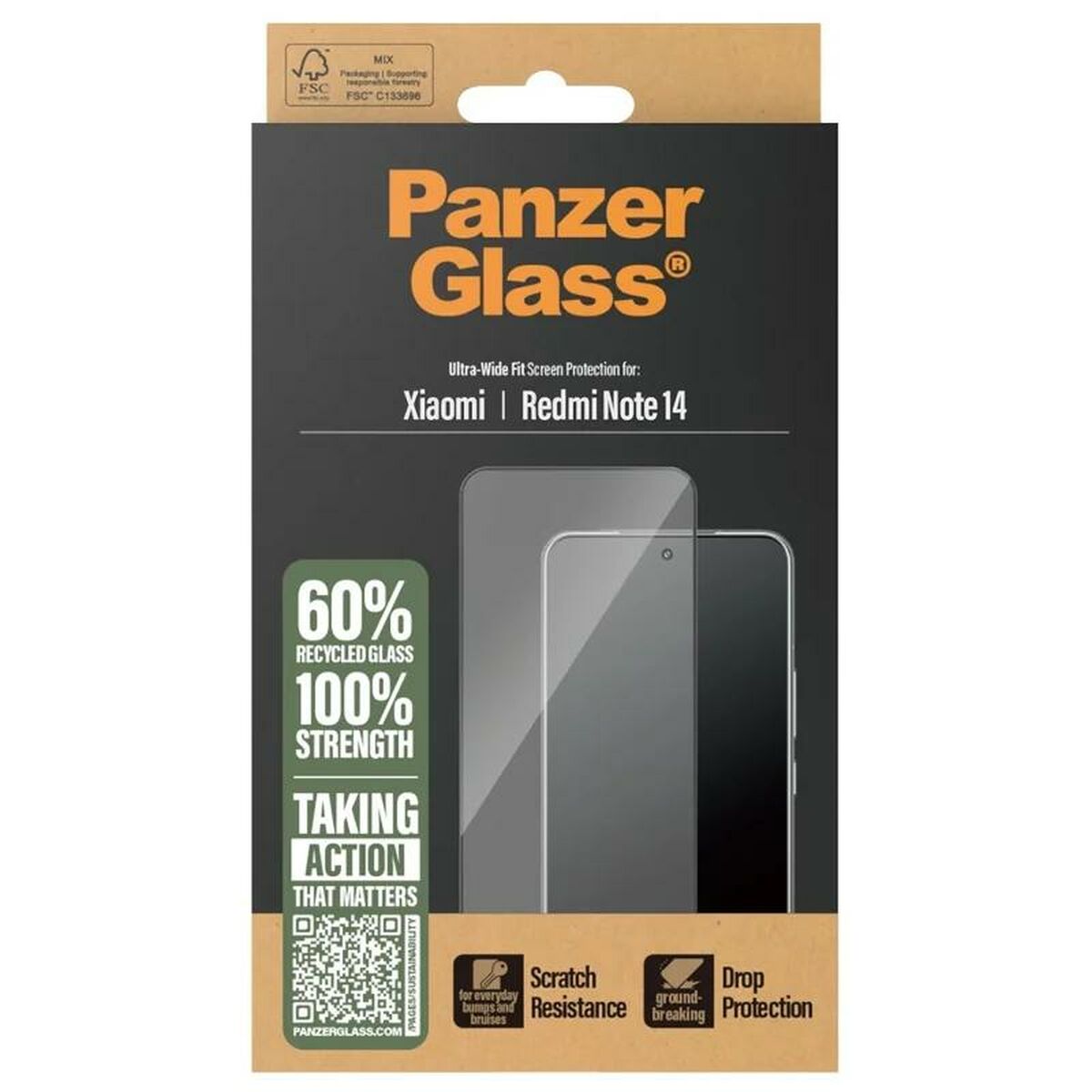 Protection pour téléphone portable PanzerGlass Redmi Note 14 Transparent Xiaomi
