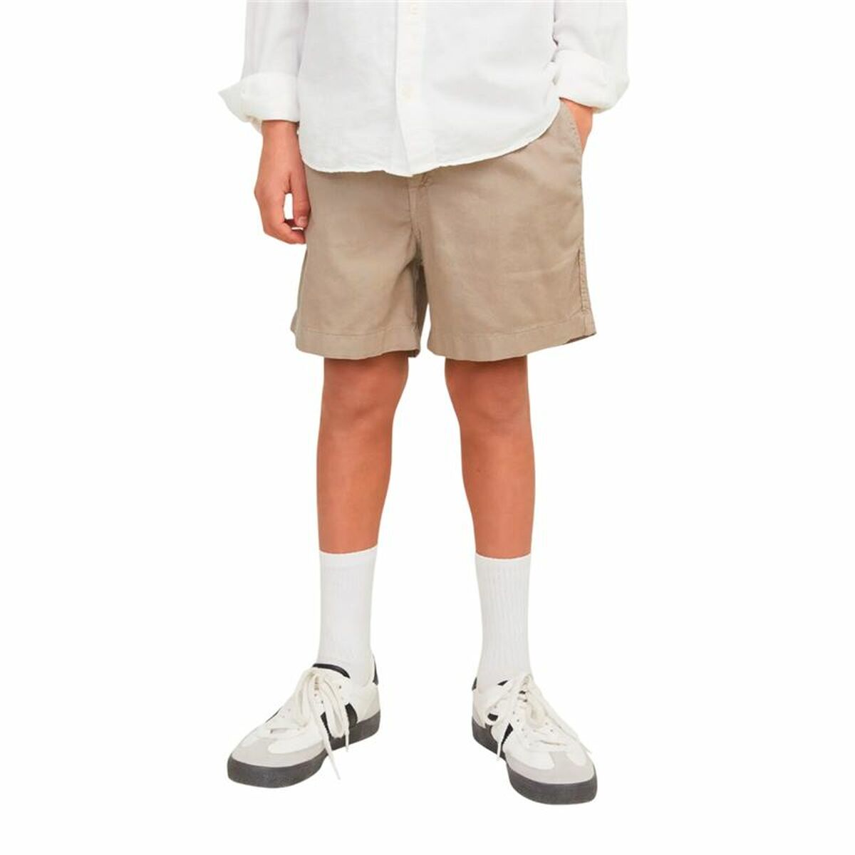 Pantalon court Jack & Jones Jpstjaiden Jjcampaign Blanc Naturel Enfant Unisexe