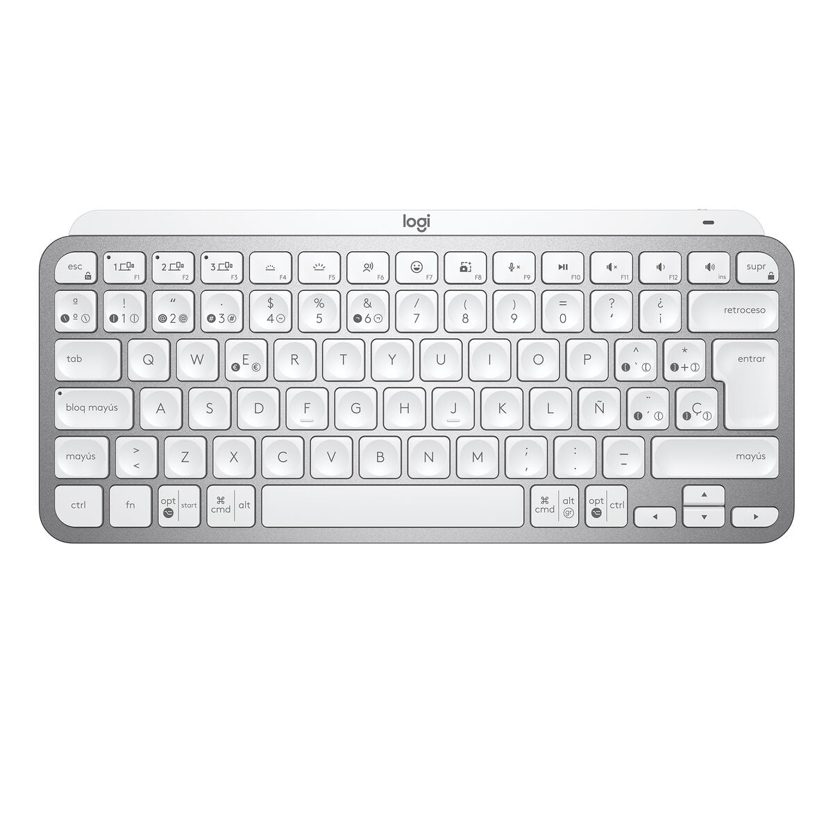 Clavier Logitech MX Keys Mini Gris Argenté Espagnol Qwerty QWERTY