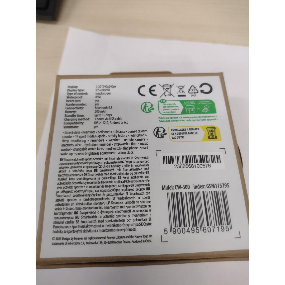 Montre intelligente Forever GSM175795 Noir