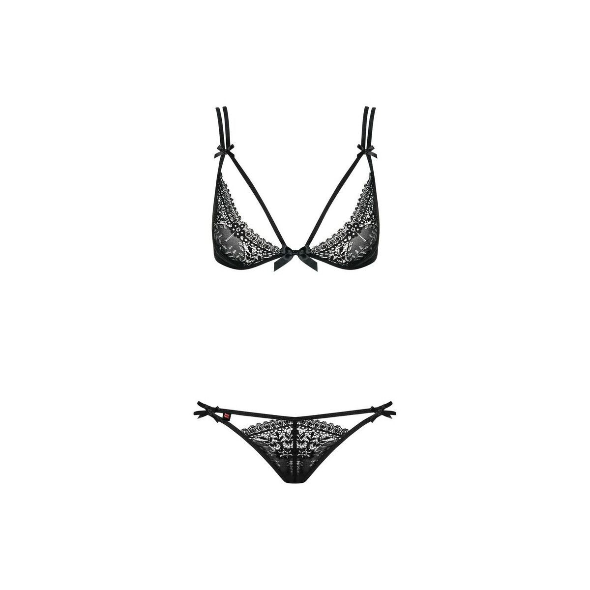 Ensemble de Lingerie en Dentelle Obsessive Intensa set Noir S/M