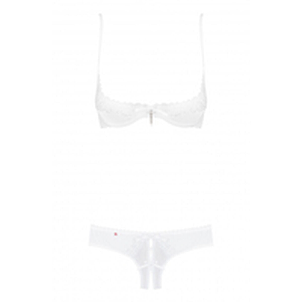 Ensemble de Lingerie en Dentelle Obsessive Alabastra Blanc S/M