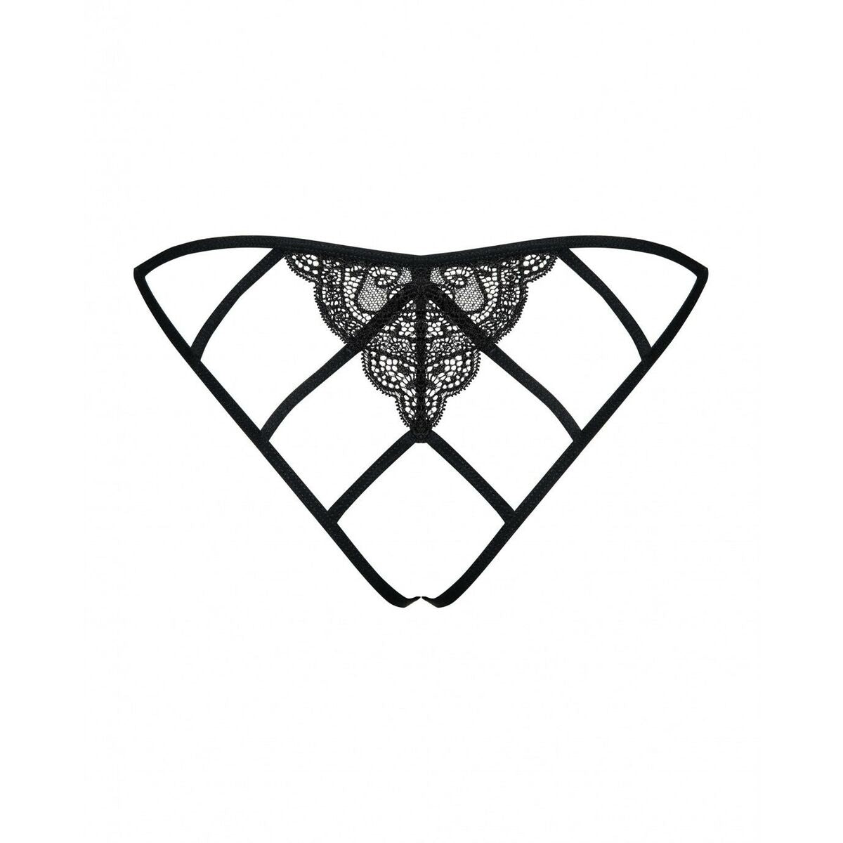 Culottes Obsessive Miamor crotchless panties L/XL Noir Dentelle