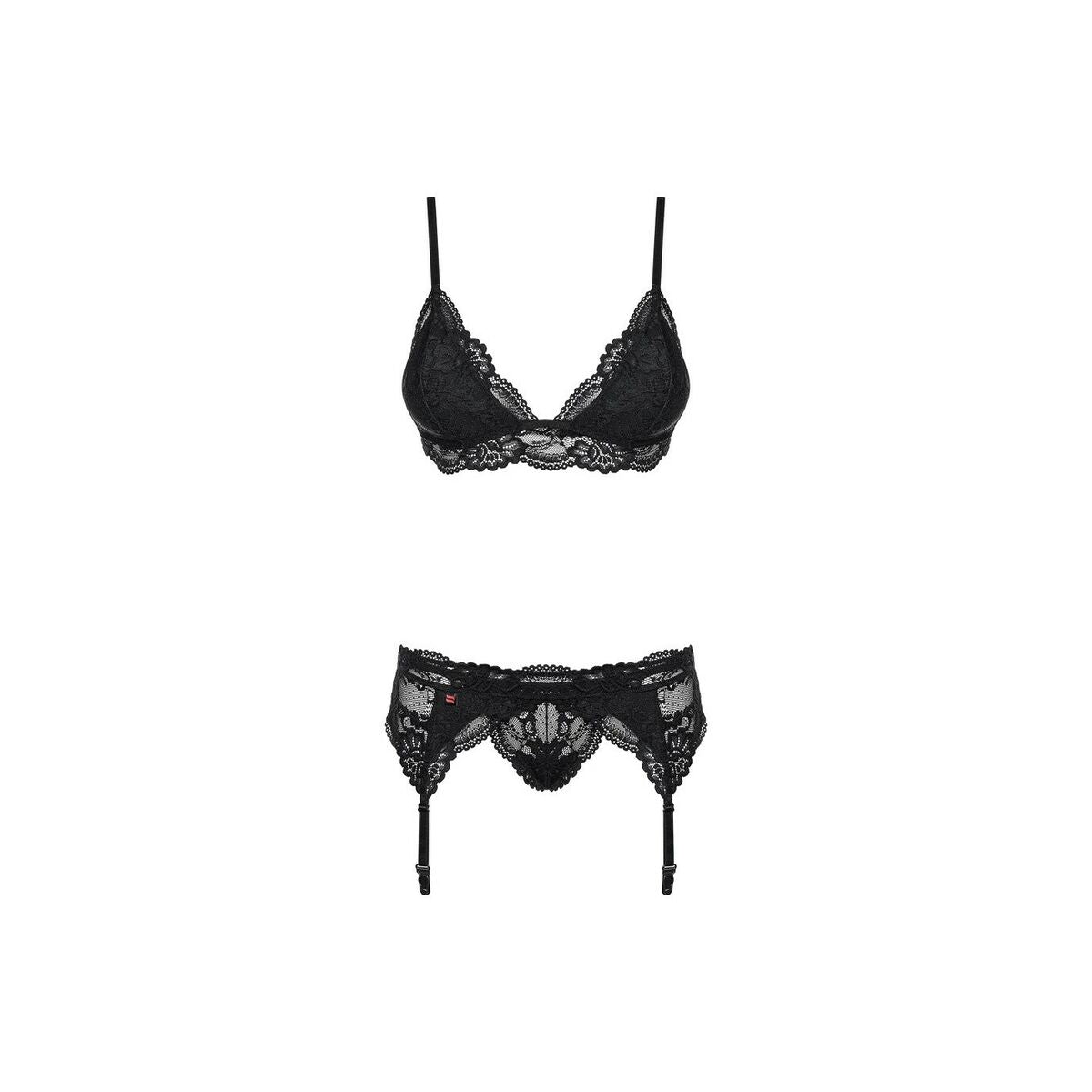 Ensemble de Lingerie en Dentelle Obsessive 810-SEG-1 Noir L/XL