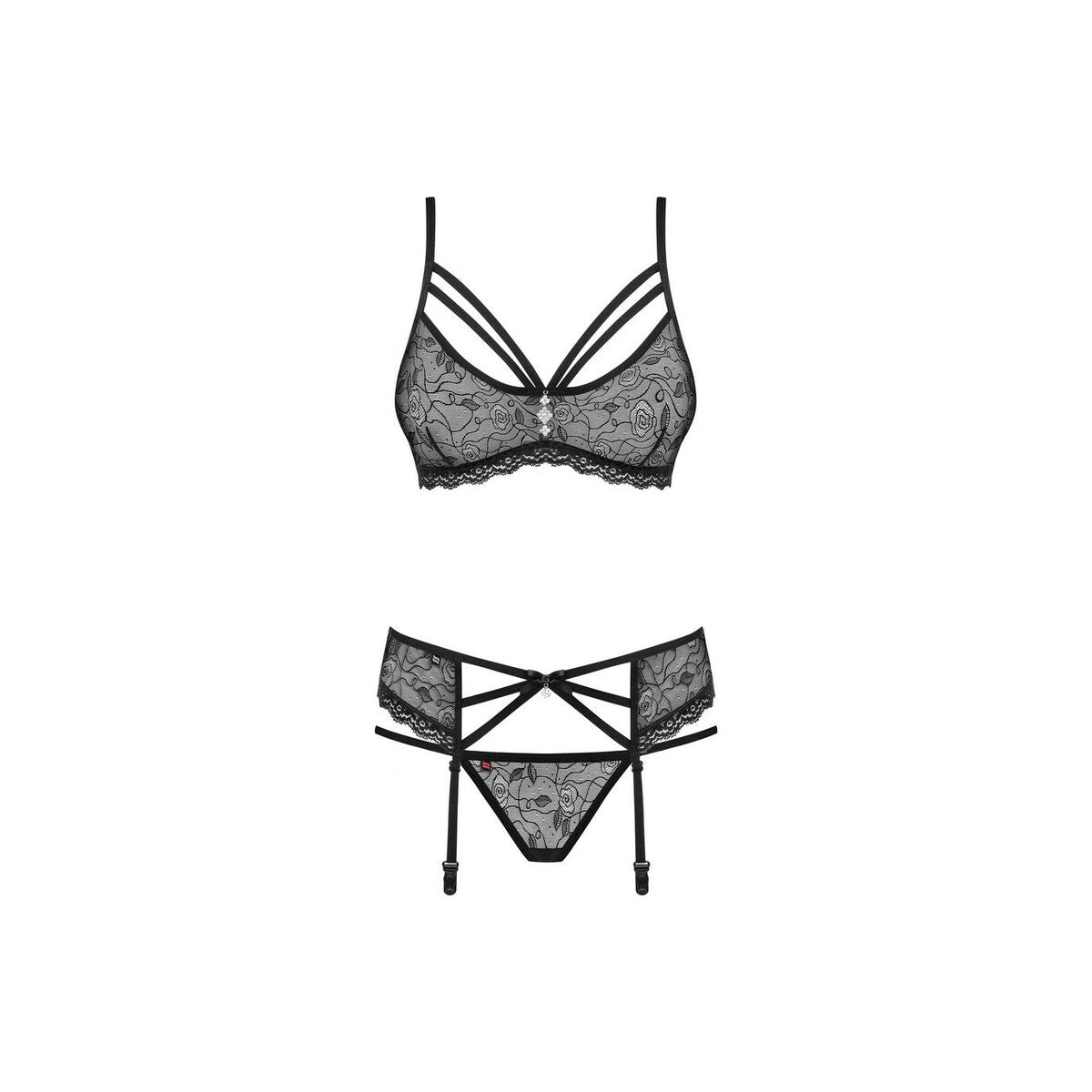 Ensemble de Lingerie Obsessive 818-SEG-1 Noir L/XL