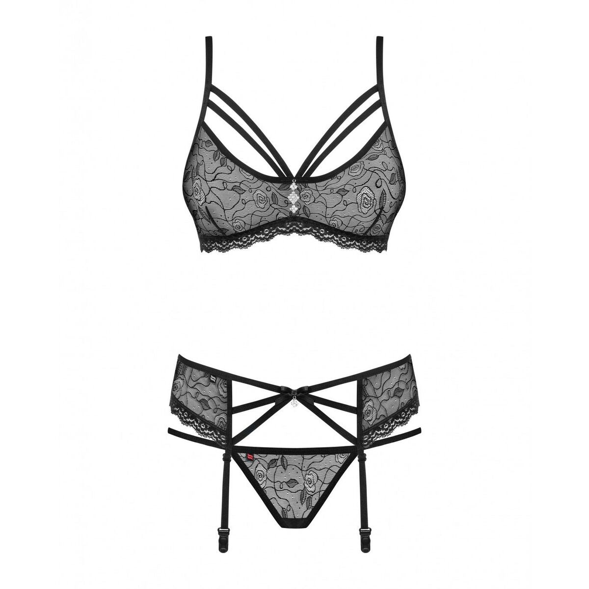 Ensemble de Lingerie Obsessive 818-SEG-1 Noir L/XL