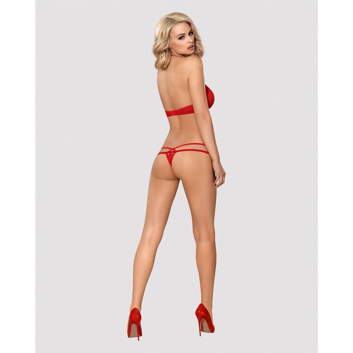 Ensemble de Lingerie Obsessive 838-SET-3 Rouge S/M
