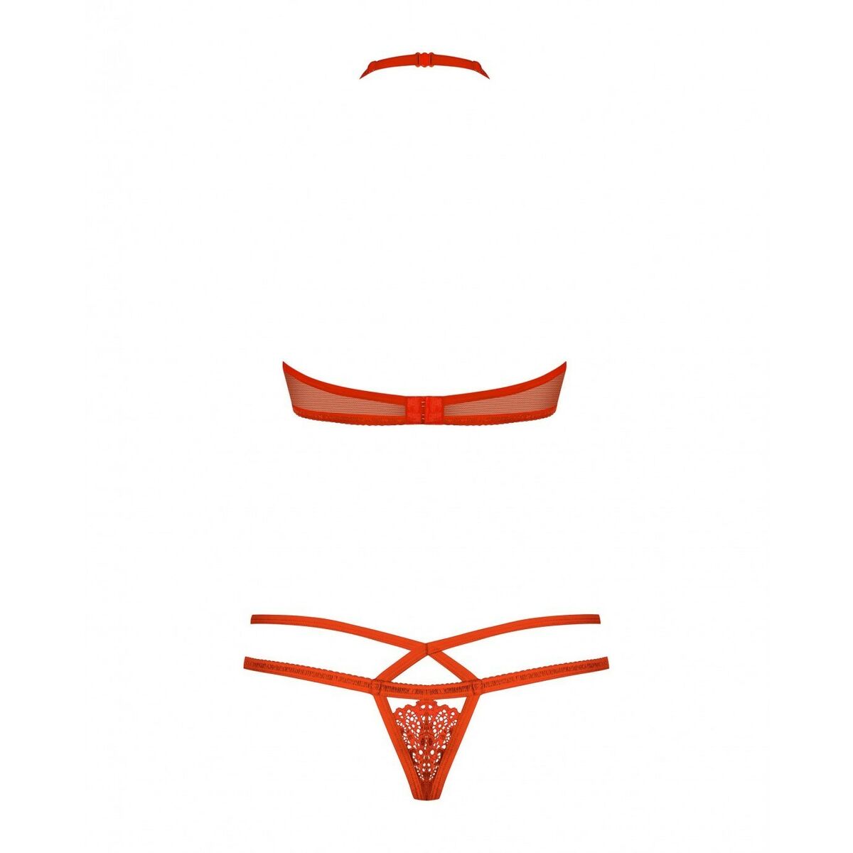 Ensemble de Lingerie Obsessive 838-SET-3 Rouge S/M
