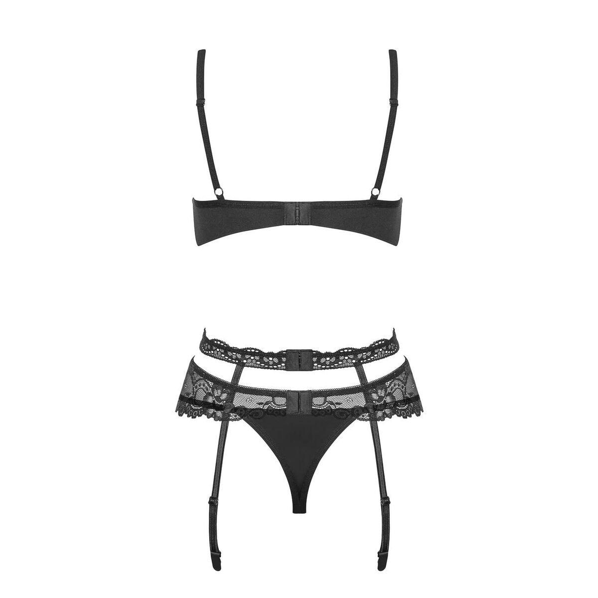Ensemble de Lingerie en Dentelle Obsessive Heartina Noir S/M