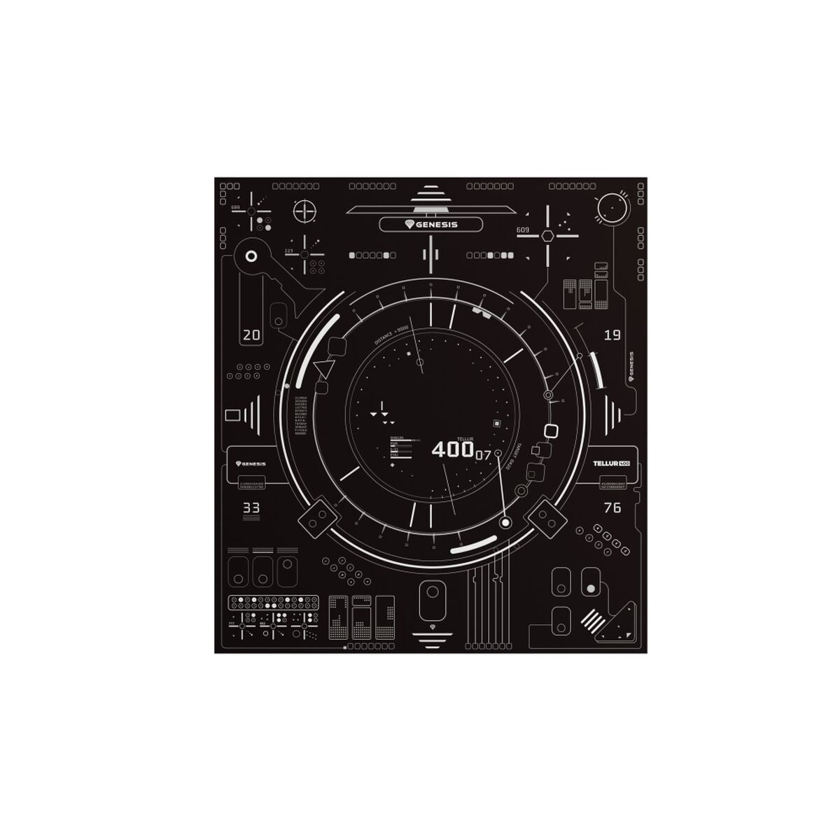 Tapis Gaming Genesis Tellur 400 Noir Tissu