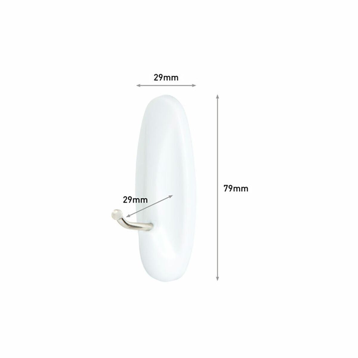 Crochet pour suspendre 3M 1,3 kg 29 X 79 X 29 MM Blanc Métal (2 Unités)