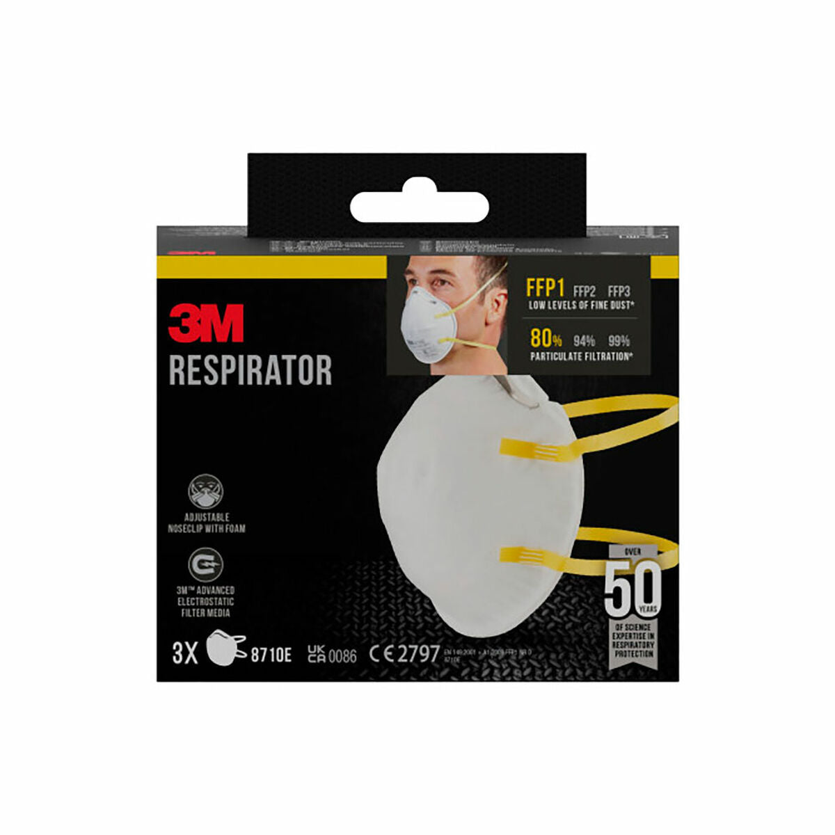 Masque Respiratoire de Protection 3M ffp1 8710e (3 Unités)