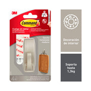 Crochet pour suspendre 3M 1,3 kg 29 X 79 X 29 MM Argenté Métal (1 Unité)