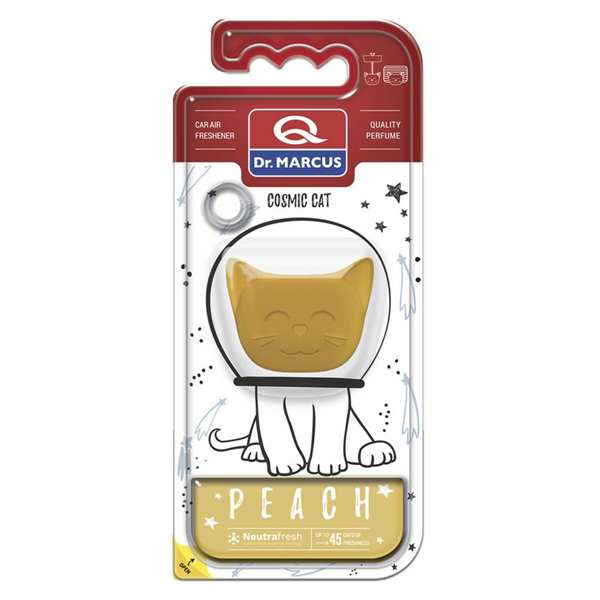 Désodorisant Pour Voiture Dr Marcus Cosmic Cat Pêche Plastique Pendentif