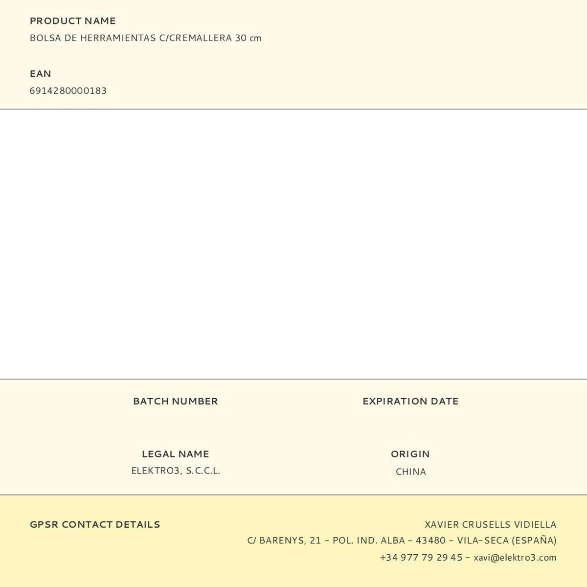 Sac à outils Workpro 30 x 18 x 20 cm Plastique 30 L