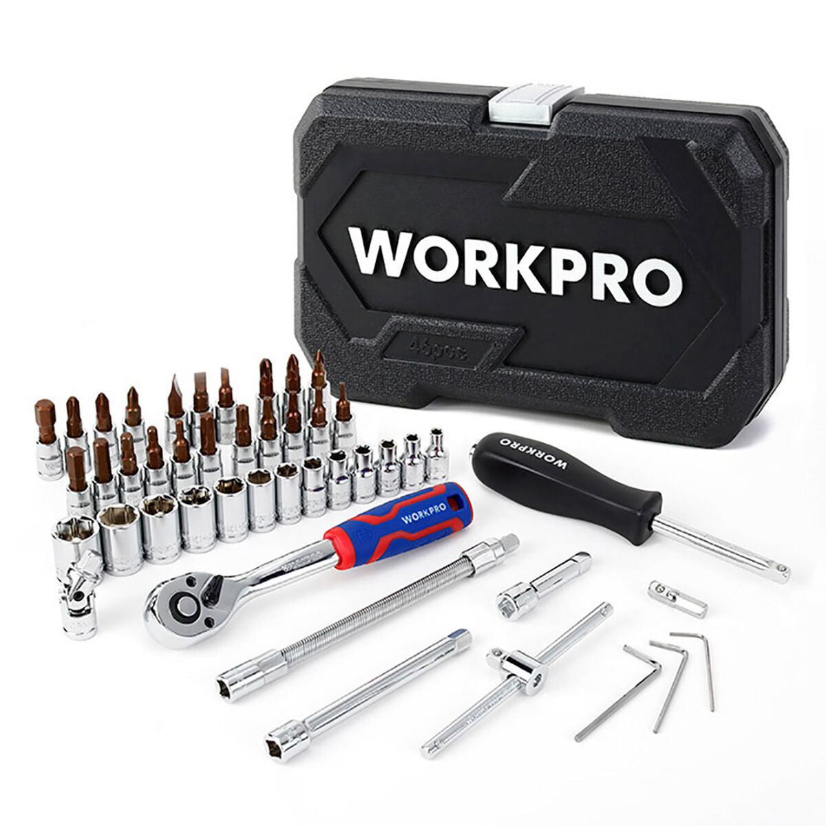 Jeu de clés à douille Workpro 1/4" 46 Pièces