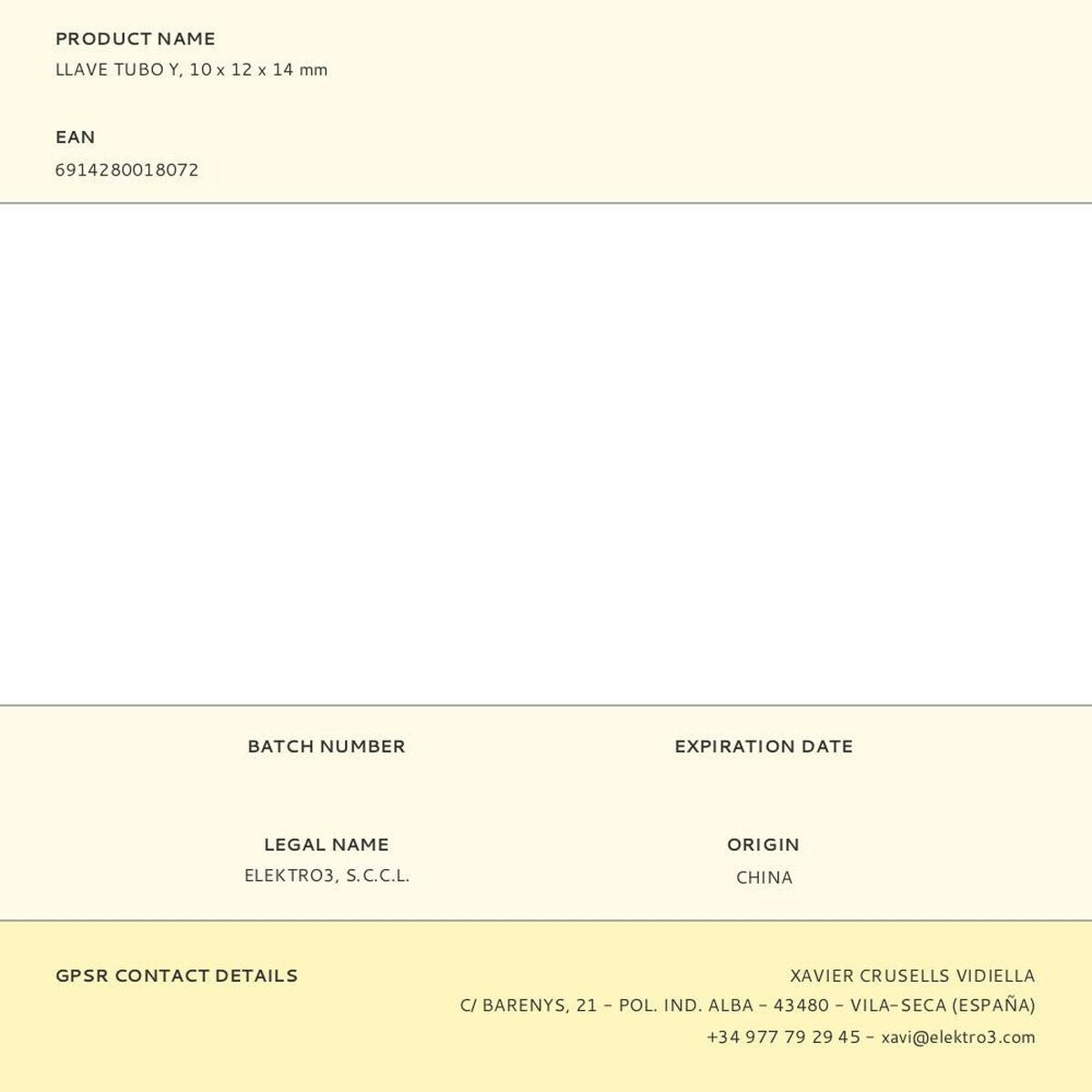 Clé à tube Workpro Hexagonal 12 mm 14 mm 10 mm