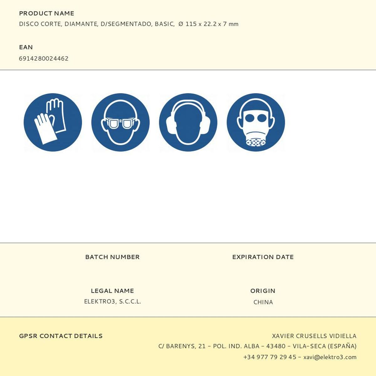 Disque de coupe Workpro 22,2 mm