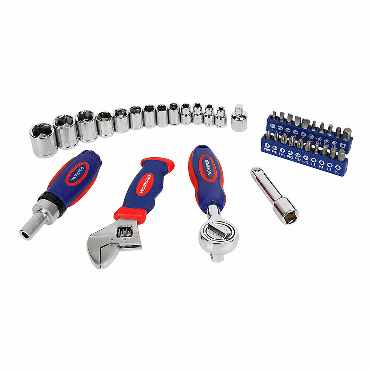 Jeu de clés à douille Workpro 3/8" 38 Pièces