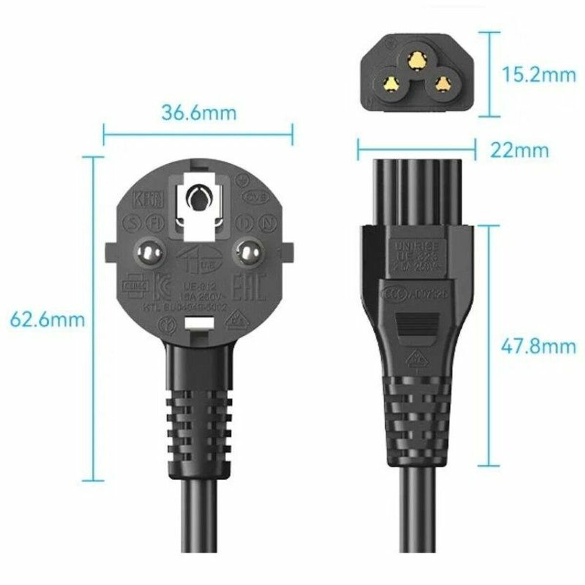 Câble d’Alimentation Vention ZCKBAC 1,8 m