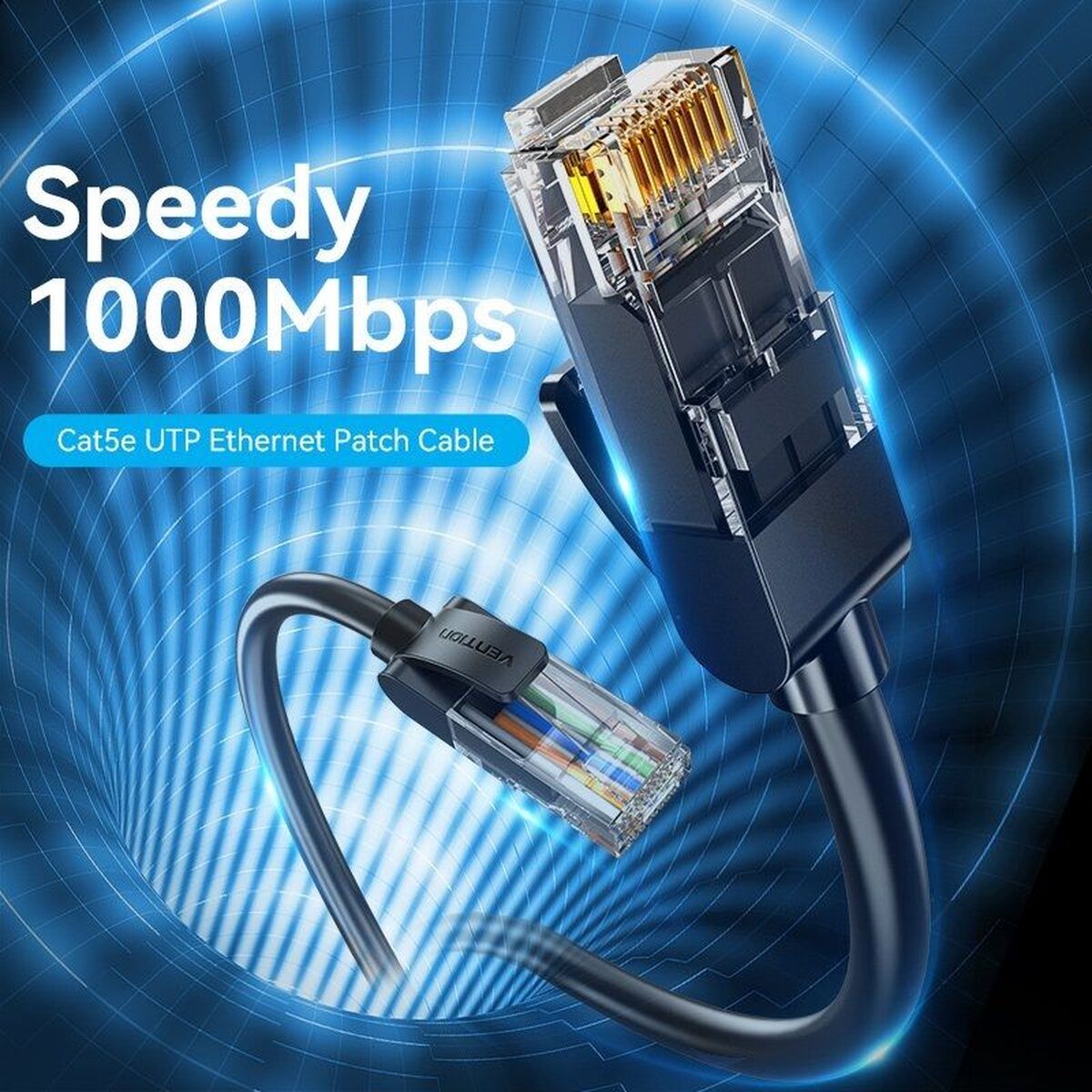 Câble Réseau Rigide UTP 5ème Catégorie Vention IABBN Noir 15 m