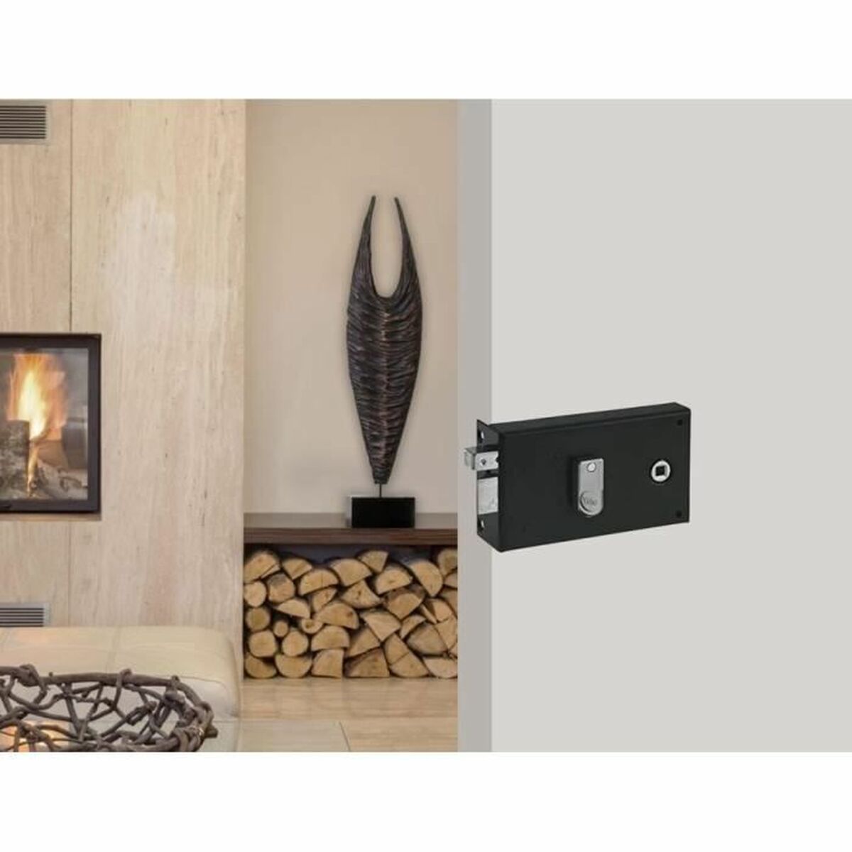 Serrure en applique Yale 19,5 x 7 x 14 cm Kaki Acier Portes