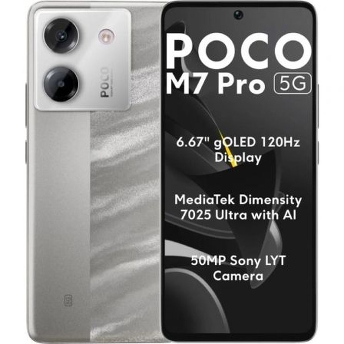 Smartphone Xiaomi POCO M7P 5G 12-512 SV Octa Core 12 GB RAM 512 GB Argenté