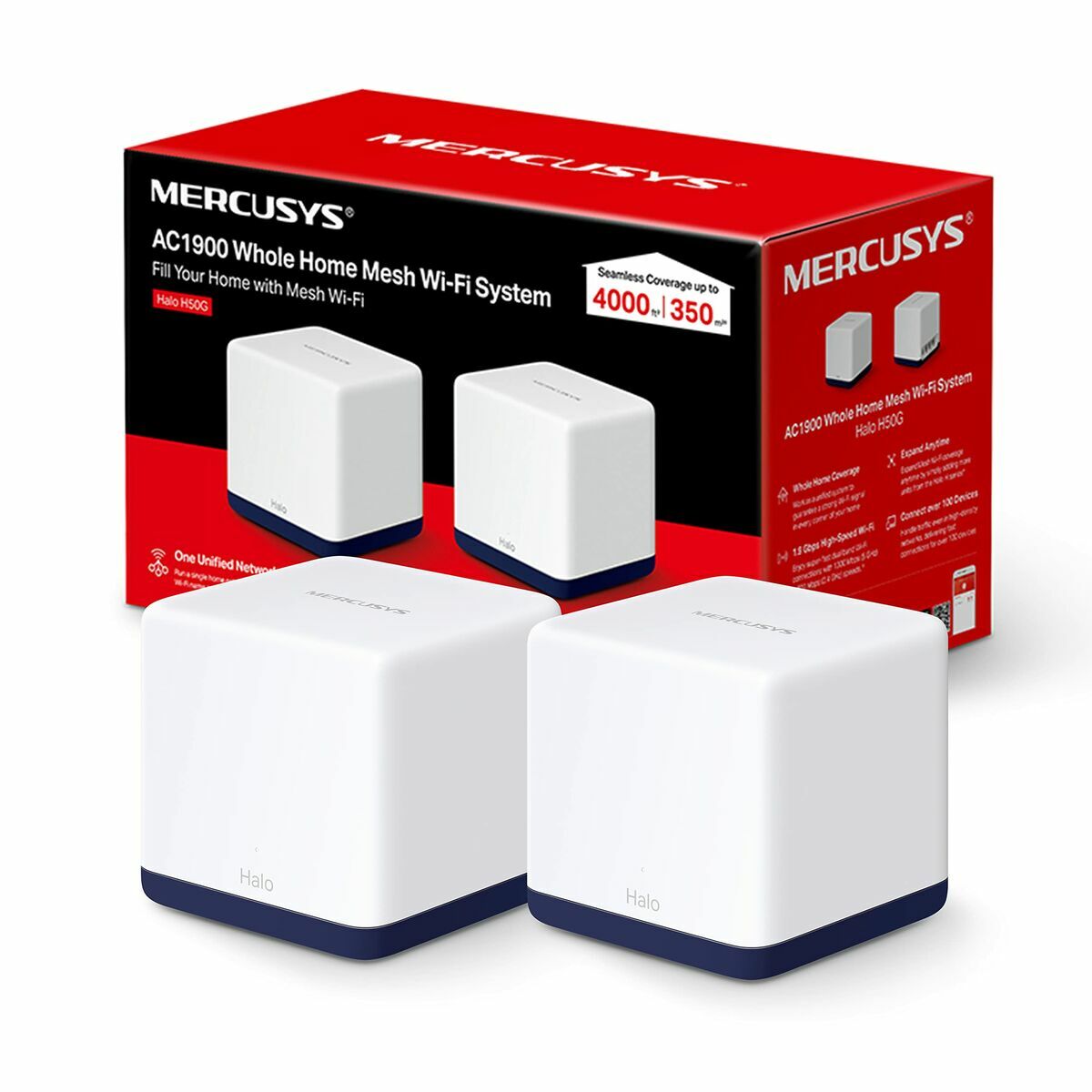 Point d'Accès Mercusys Halo H50G(2-pack) Blanc 2 Unités