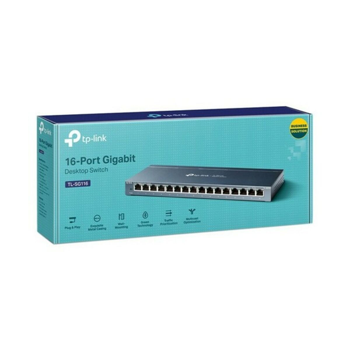 Commutateur Réseau de Bureau TP-Link TL-SG116 RJ45 Noir (16 Ports)