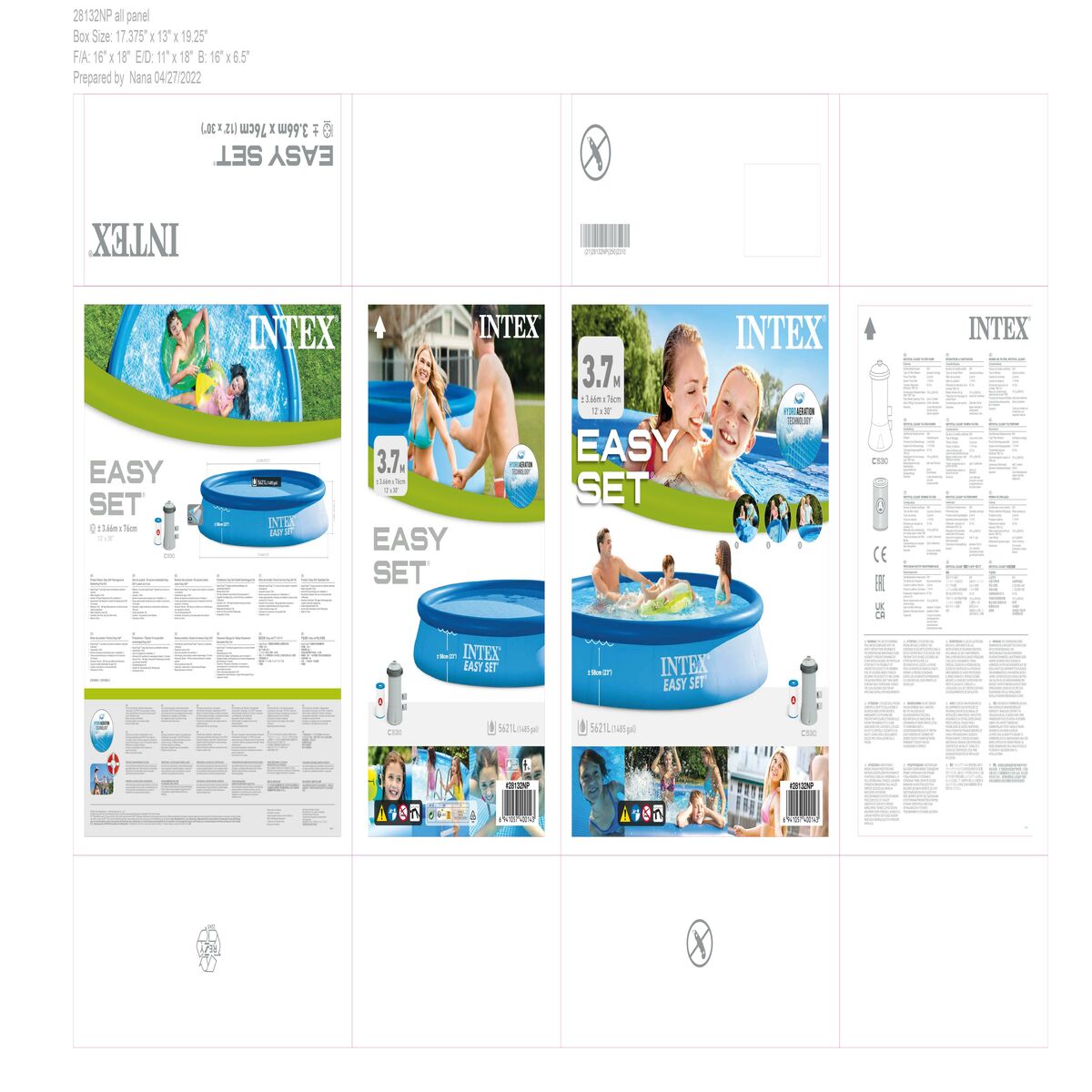 Piscine gonflable EASY SET Intex 28132NP 366 x 76 x 366 cm 2006 l/h