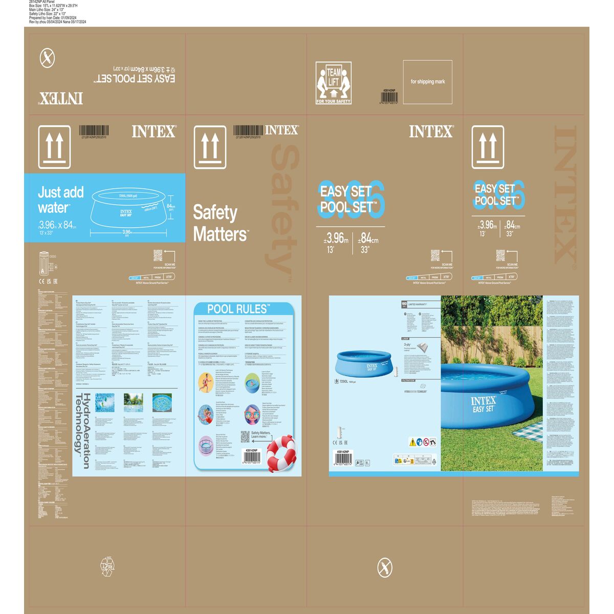 Piscine gonflable Intex 28142SZ 396 x 84 x 396 cm 7290 l