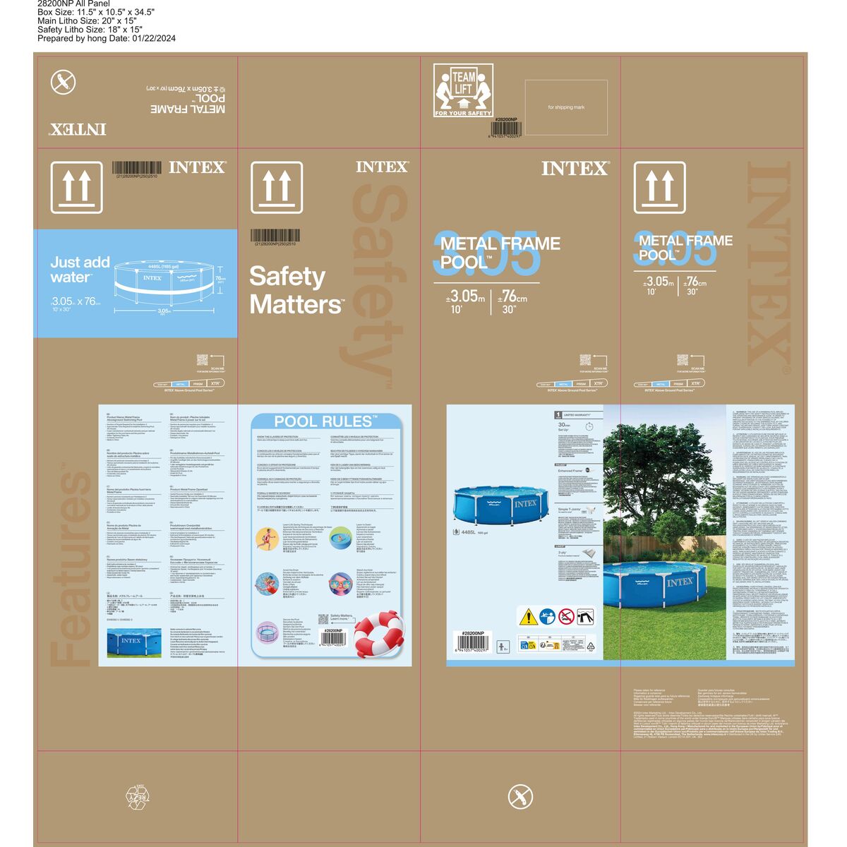 Piscine Démontable Intex 305 x 76 x 305 cm