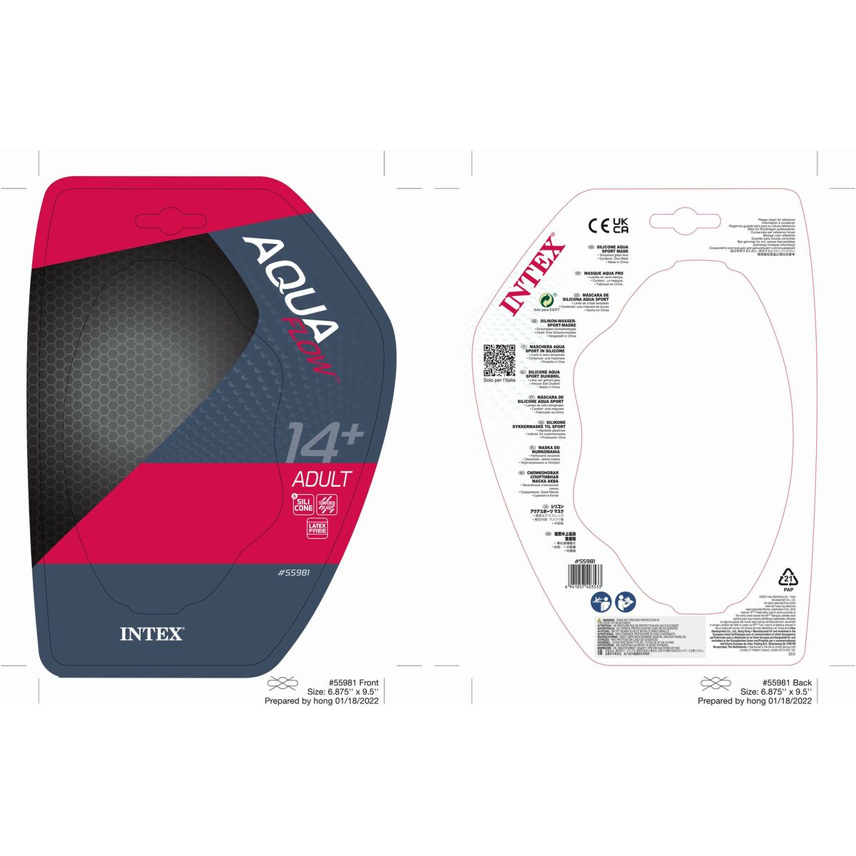 Masque de plongée Intex Naruto Shuriken HS Fam 2.0 Bleu