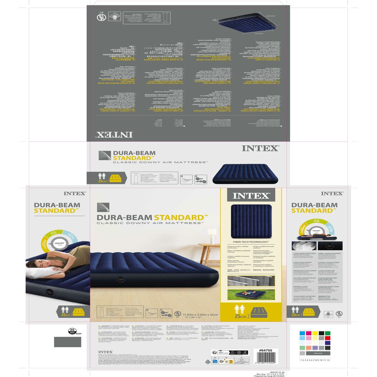 Lit Gonflable Intex Beam Standard Classic Downy 183 x 25 x 203 cm