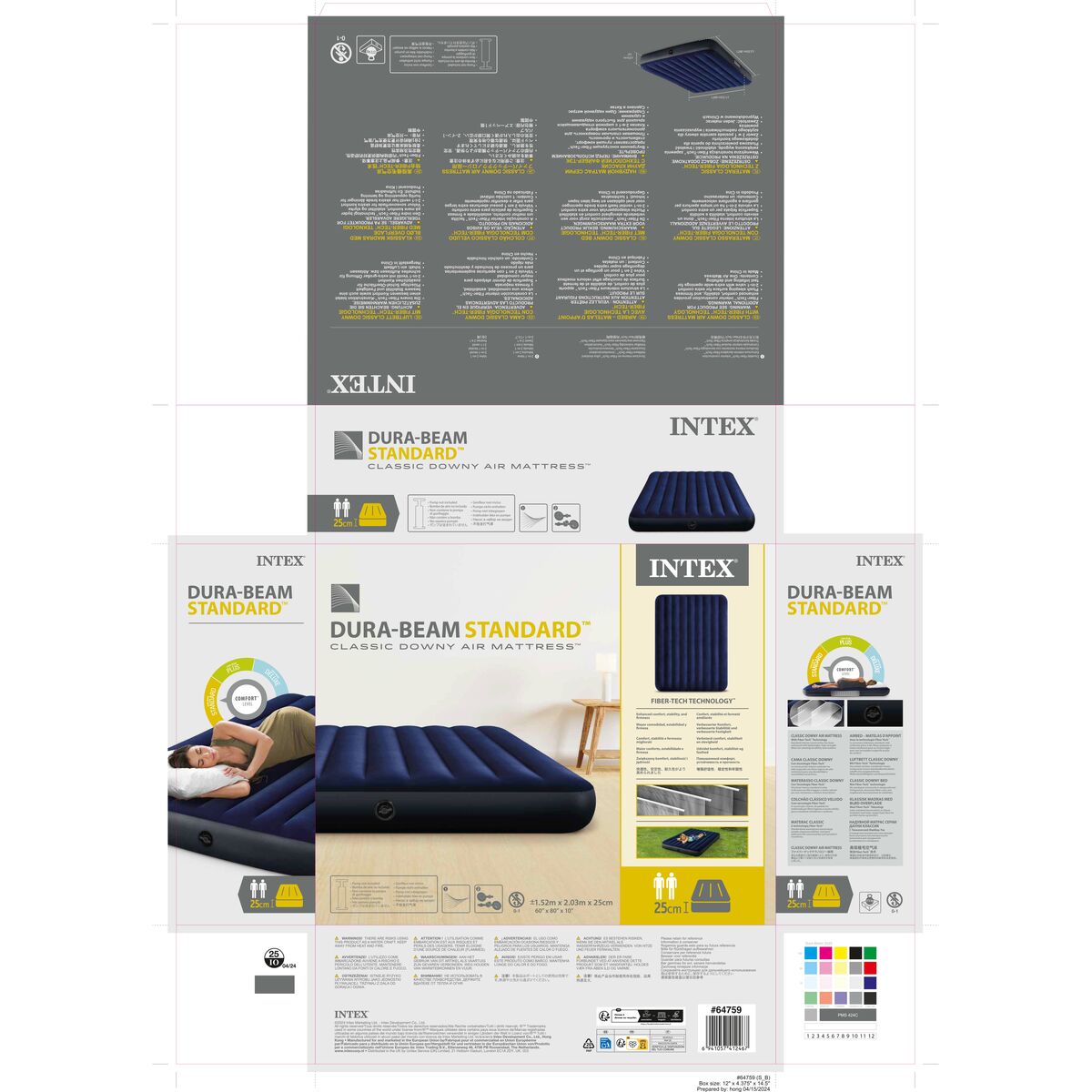 Air bed Intex STANDARD CLASSIC DOWNY 203 x 25 x 152 cm