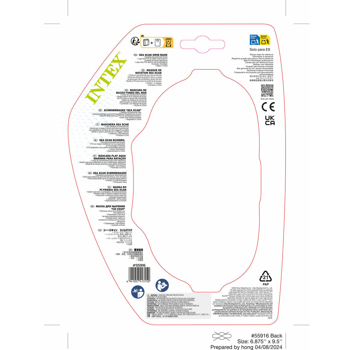 Masque de plongée Intex 55642
