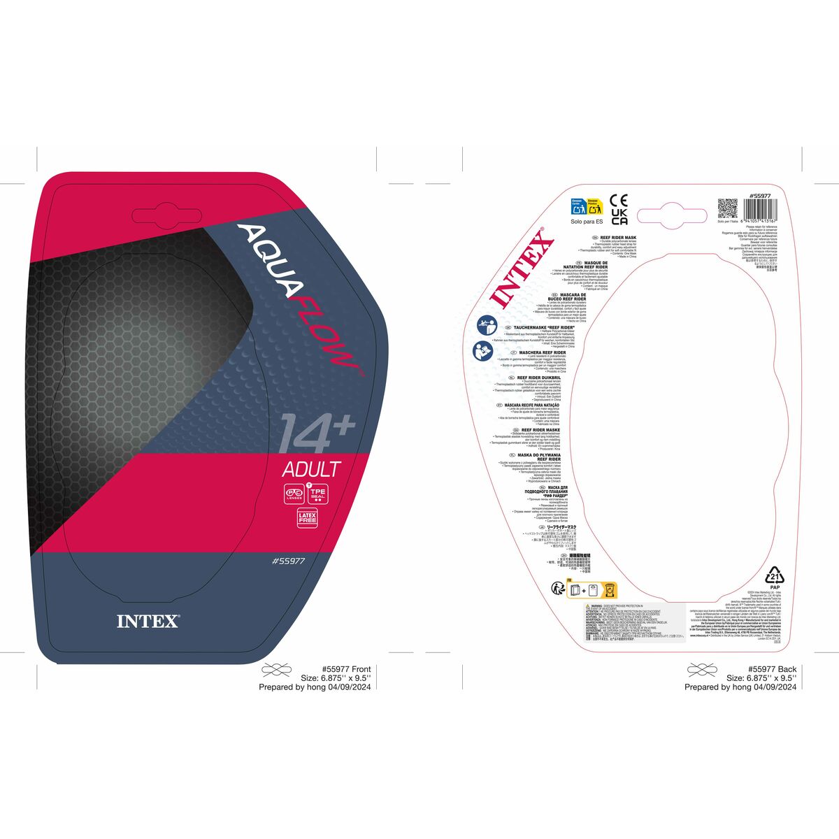 Masque de plongée RIDER Intex 55975