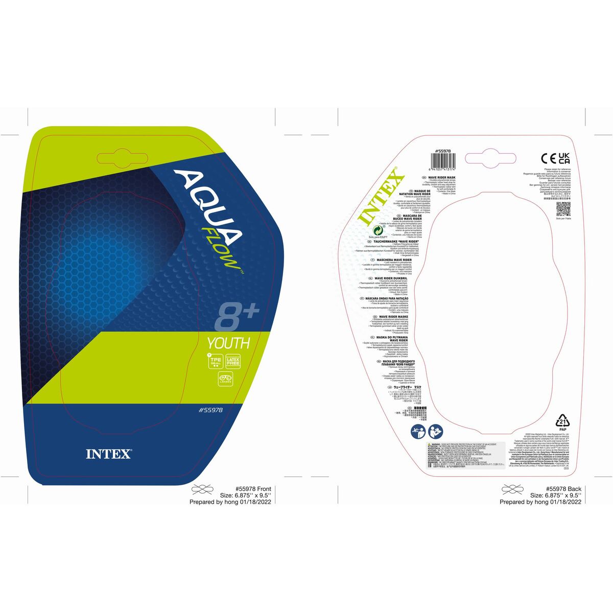 Masque de plongée WAVE Intex 55978