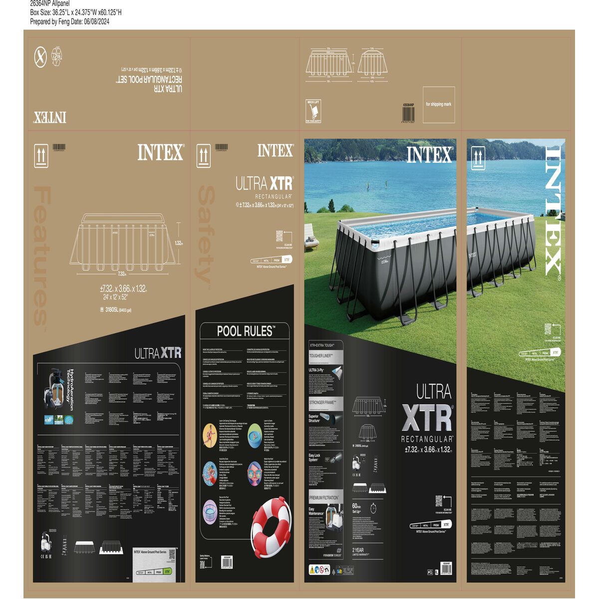 Piscine Démontable Intex 732 x 132 x 366 cm