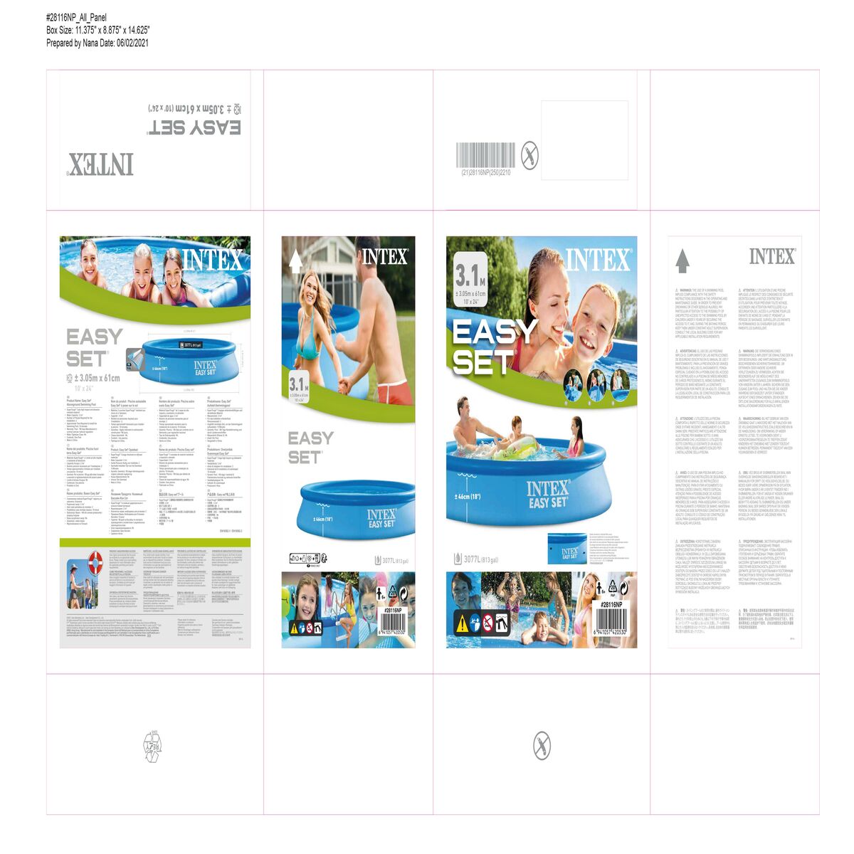 Piscine gonflable Intex 28116NP 3077 L 305 x 61 x 305 cm