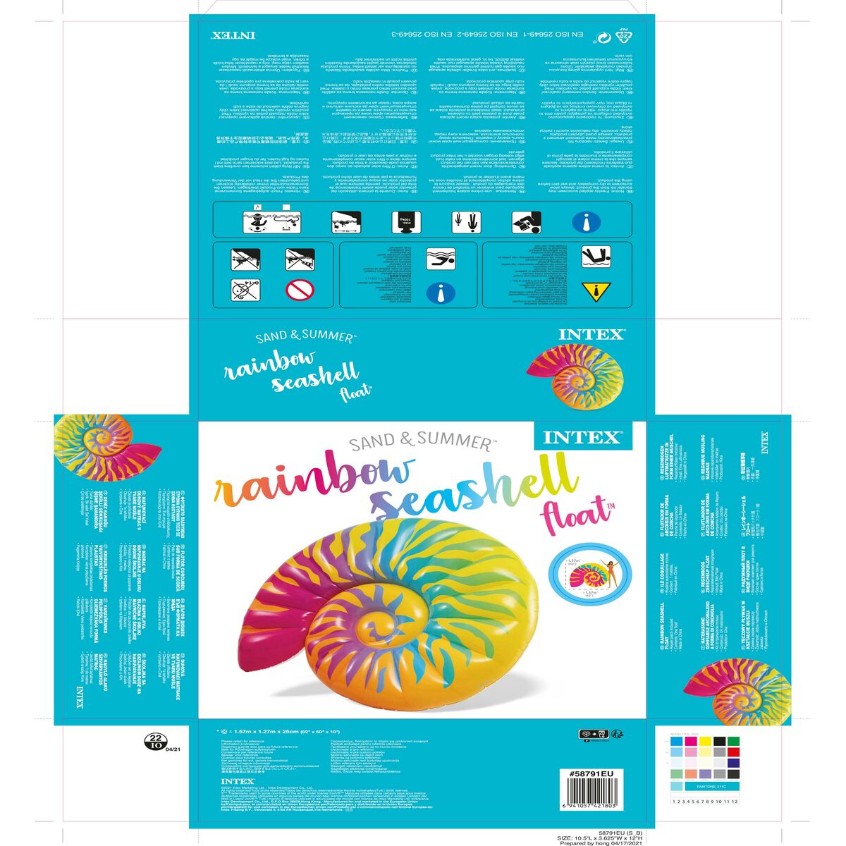 Matelas Gonflable Intex Multicouleur Escargot (157 x 127 x 25 cm)