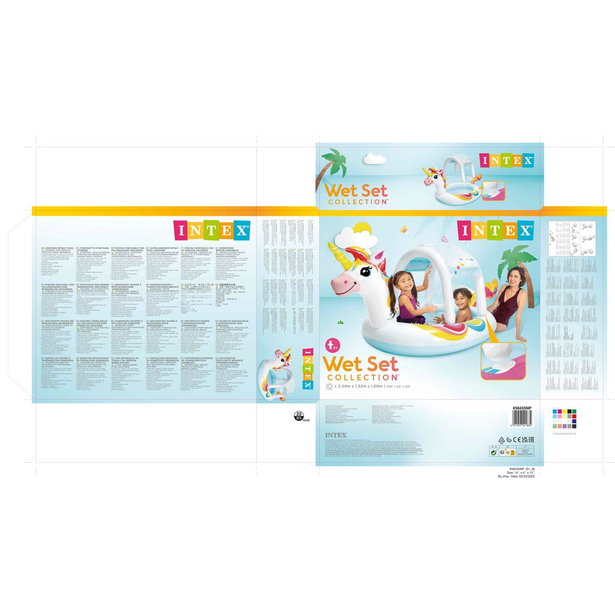 Pataugeoire gonflable pour enfants Intex Licorne 254 x 132 x 109 cm (254 x 132 x 109  cm)