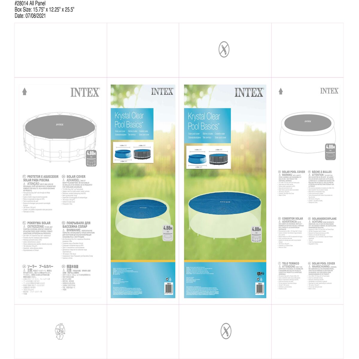 Bâches de piscine Intex 488 cm Solaire Rond