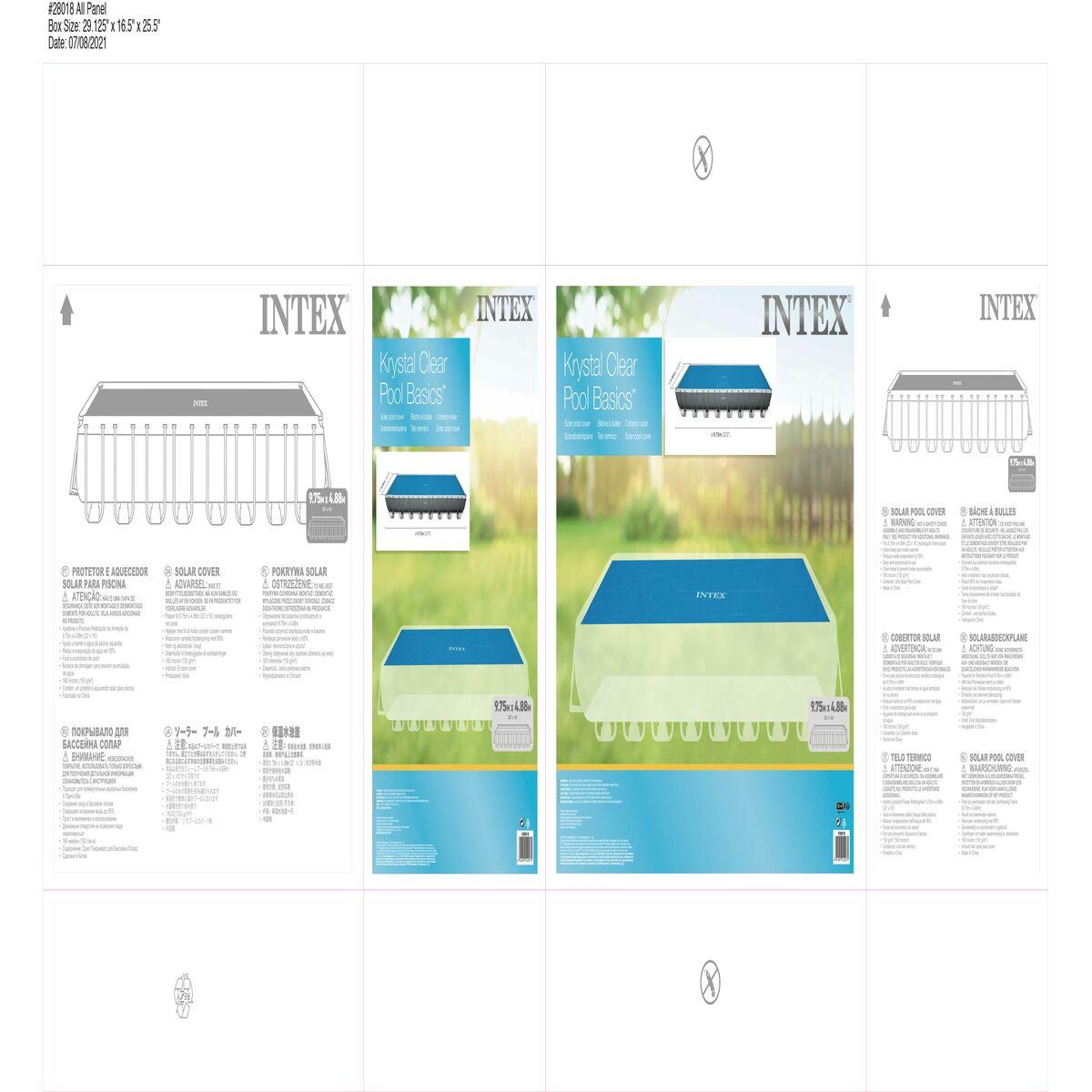 Bâches de piscine Intex 28018 Rectangulaire Solaire 975 x 488 cm