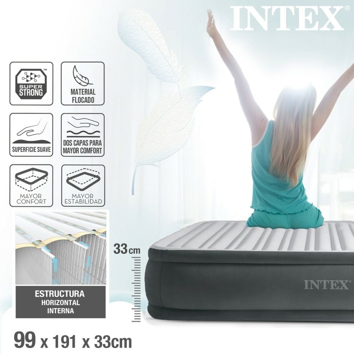Lit Gonflable Intex 99 x 33 x 191 cm