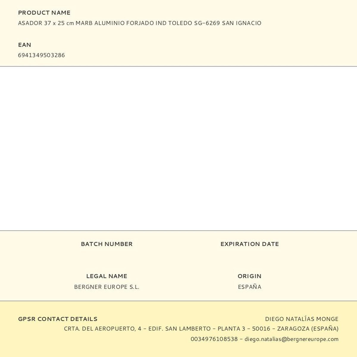 Rôtissoire San Ignacio toledo Aluminium forgé Induction