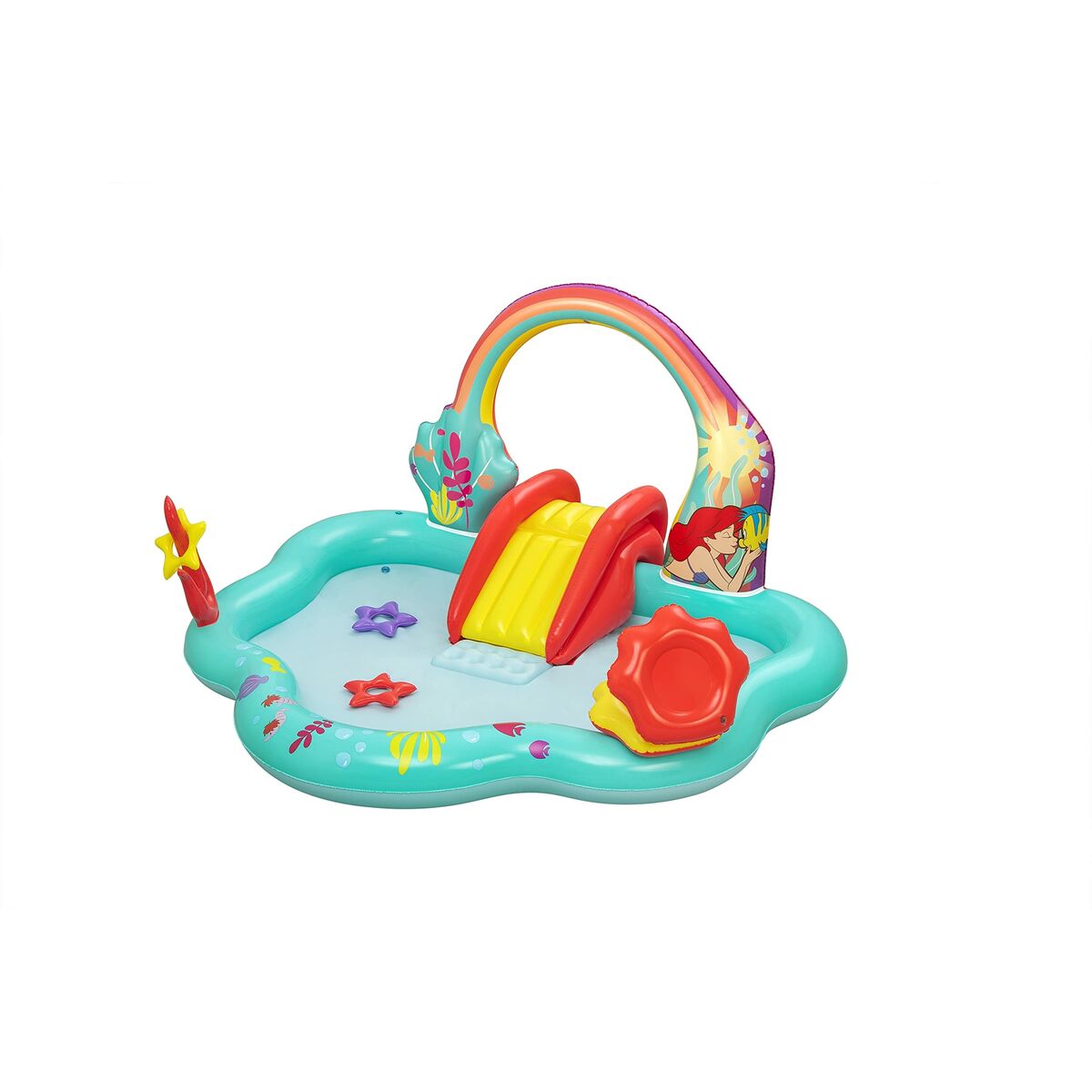Bestway Piscine Gonflable Aire de Jeux Disney Sirenita 221x193x117cm+2 Ans Jardin 91097
