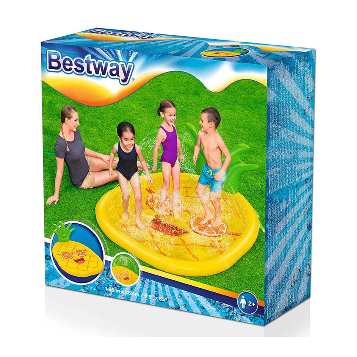 Bestway Aspergeur Matelas Gonflable Ananas 196x165 cm +2 Ans Jardin 52565