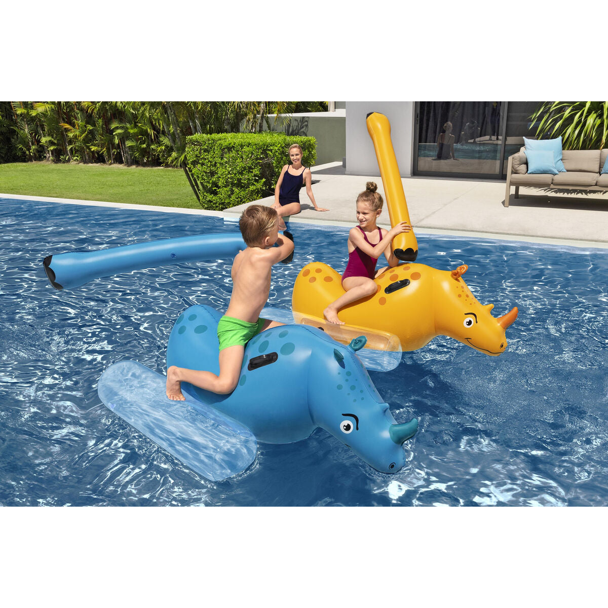 Bestway Jeu Flottant Lutte de Rhinocéros 153x77 cm +3 Ans Piscine 41522