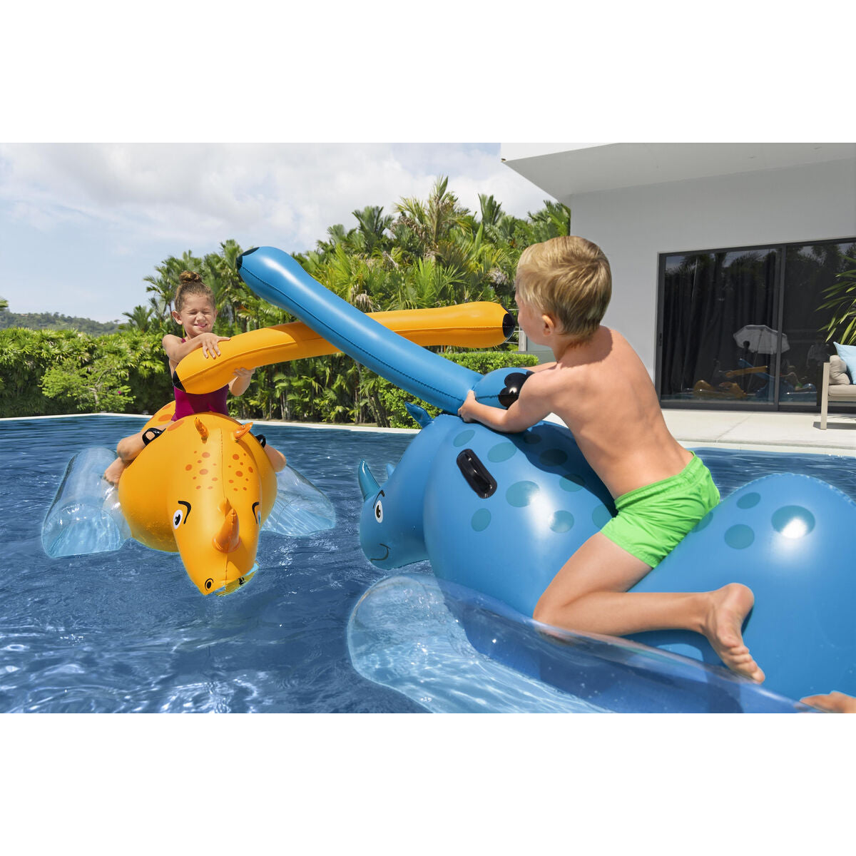Bestway Jeu Flottant Lutte de Rhinocéros 153x77 cm +3 Ans Piscine 41522
